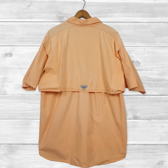 COLUMBIA Men's PFG Peach Short Sleeve Vented Button Down‎ Shirt Size Large - Picture 6 of 7
